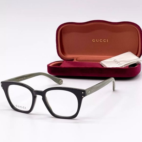 Sale! New Gucci 48mm Unisex Black and Green Eyeglasses! - Picture 1 of 8